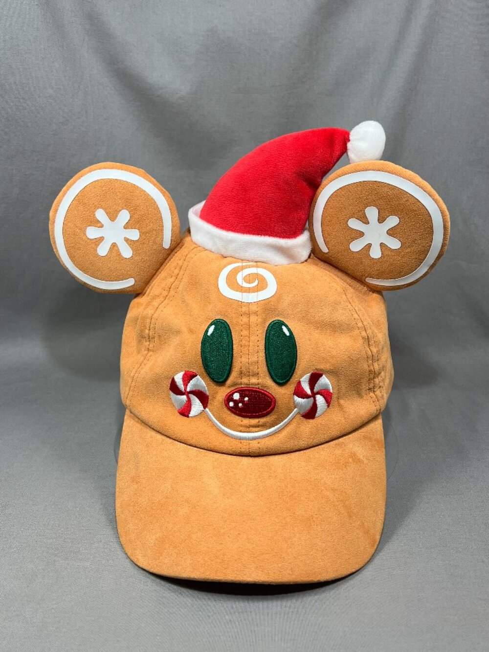 Disney Mickey Mouse Gingerbread Ears Cap 2020 Holidays Strapback Adult Santa Hat